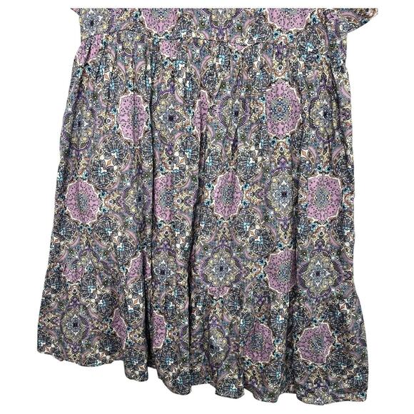 Lane Bryant Dress Womens 24P Purple Midi Geometric Boho Tiered Pockets Peasant - Picture 11 of 15